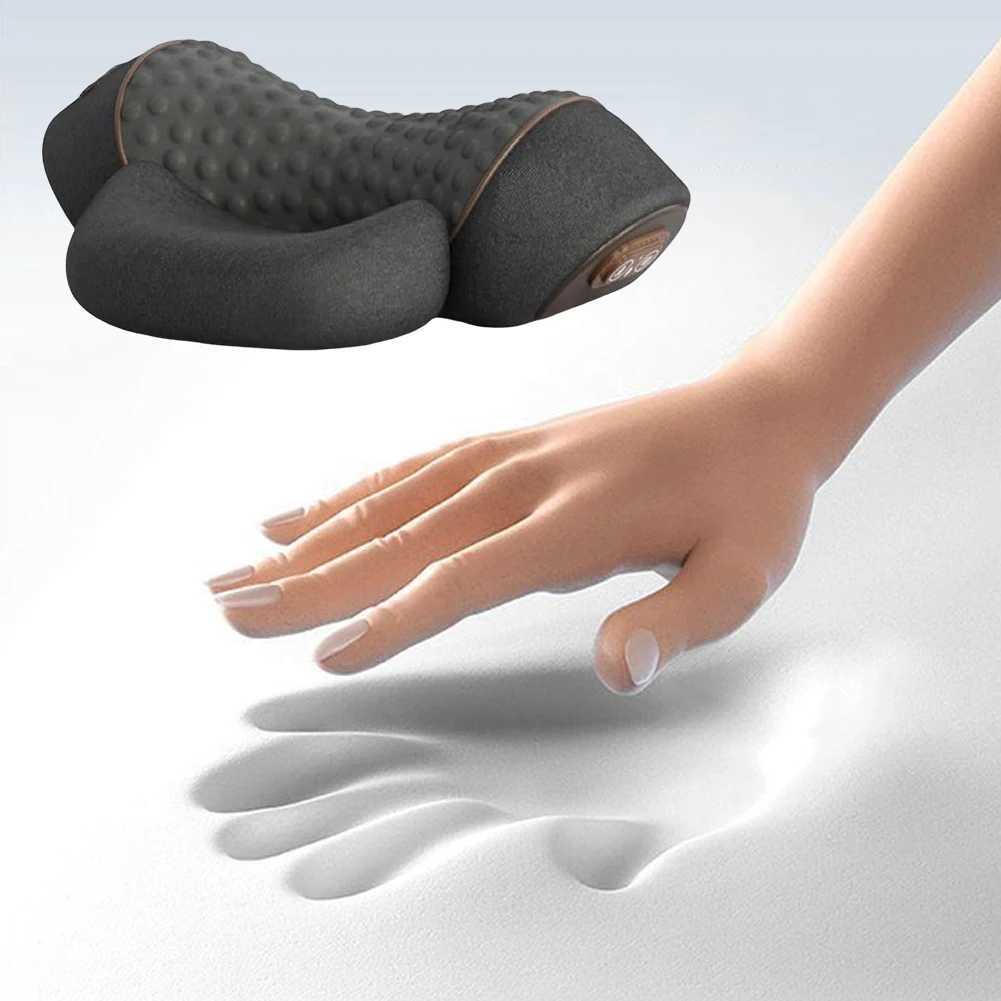 Hot Compress Cervical Pillow Rechargeable Electric Heating Neck Pillow Memory Foam Pillow for Neck Traction Relax Sleep AidW250512