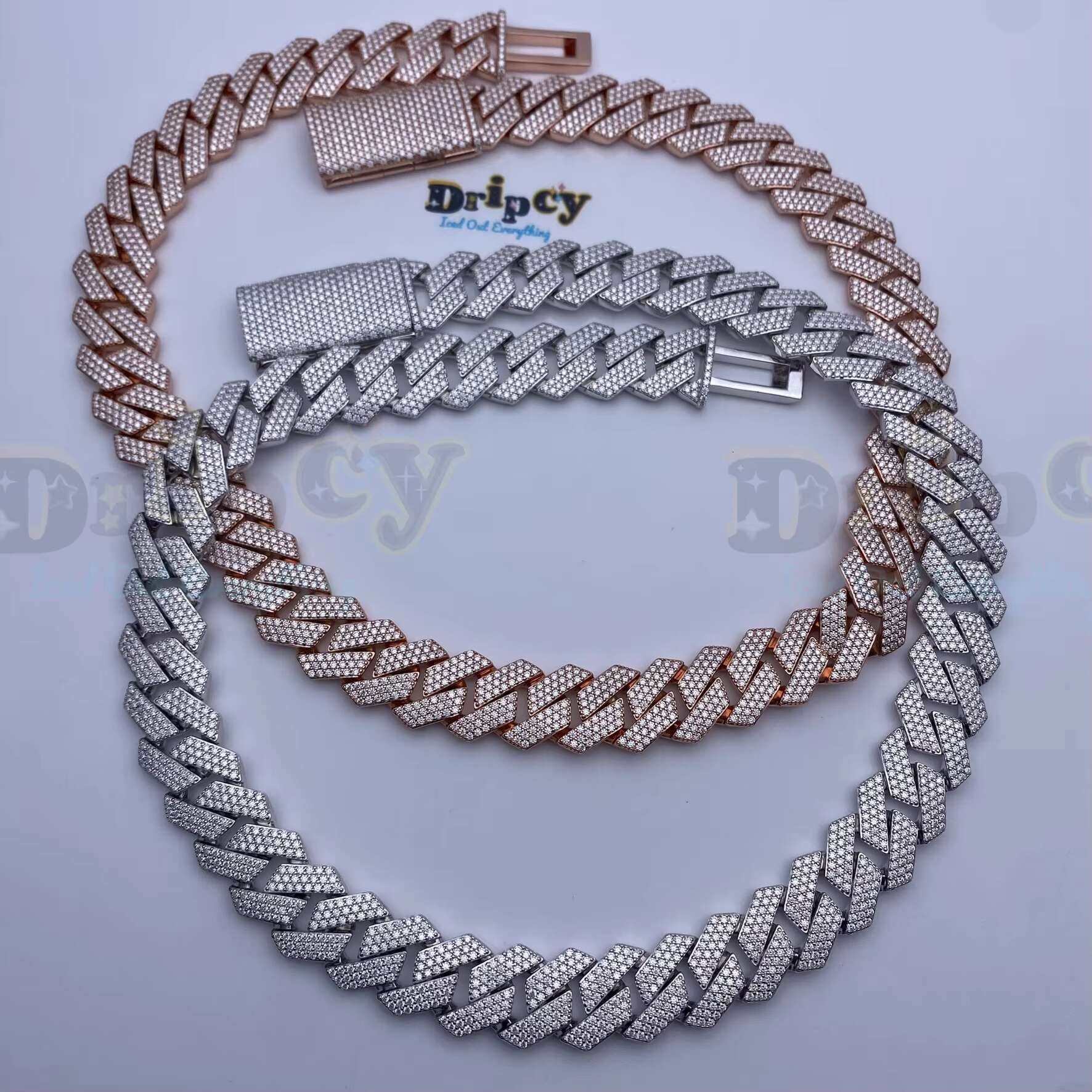 Fashion Customization Moissanite Vvs1 d Color Cuban Link Chains Real Iced Necklace Hip Hop Pass Test
