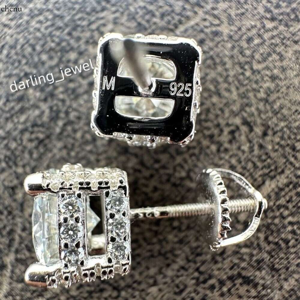 Wholesale Vvs Moissanite Round Cut Diamond Earring Factory Price Solid Gold Screw Back Hoop Stud Earrings Men Women