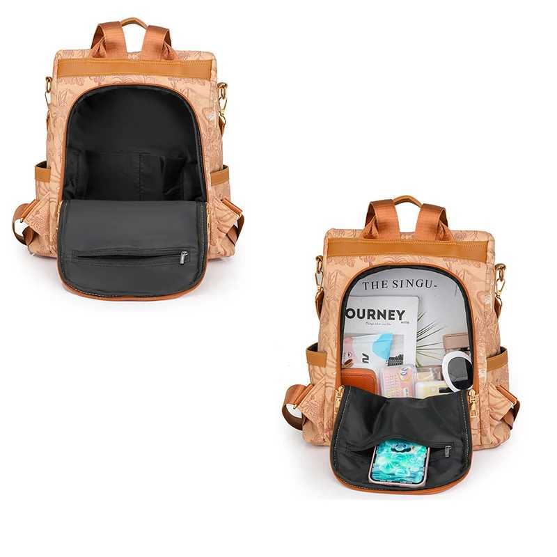 Fashion Anti theft Backpacks Woman Elegant Chinese Style Printed Lady PU Leather Bag Youth Womens BackpackAvailable in 4 color Z250512