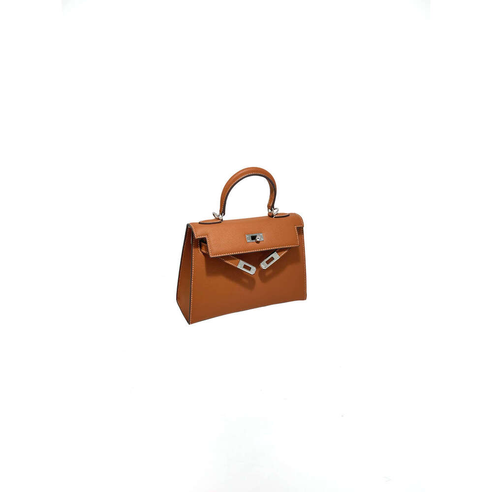 designer bag New genuine leather second-generation Kelly hand palm print single shoulder crossbody bag, simple and versatile hand-held small square ba