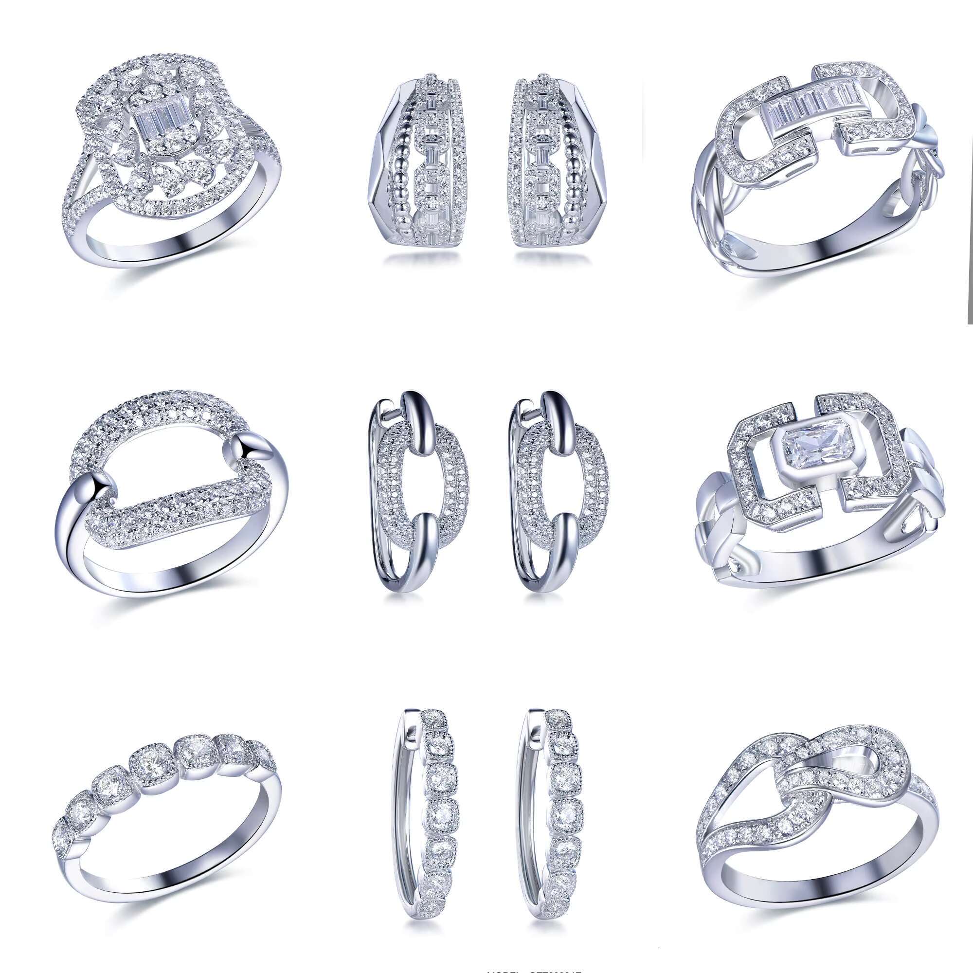 Custom 925 Silver Dainty Stylish 14K Gold Plated Moissanite Rings Fashion Zircon Lab Grown Diamond Rings for Wedding