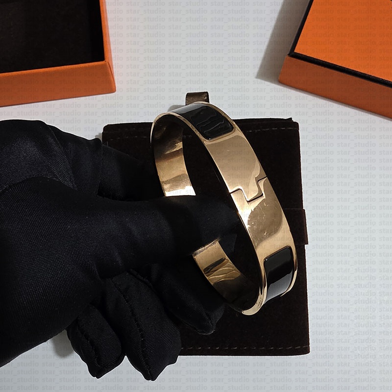 Classic 12MM Wide Bracelet Designer Bracelet Rose Gold Bracelet for Women Stainless Steel Bracelet Designer Jewelry