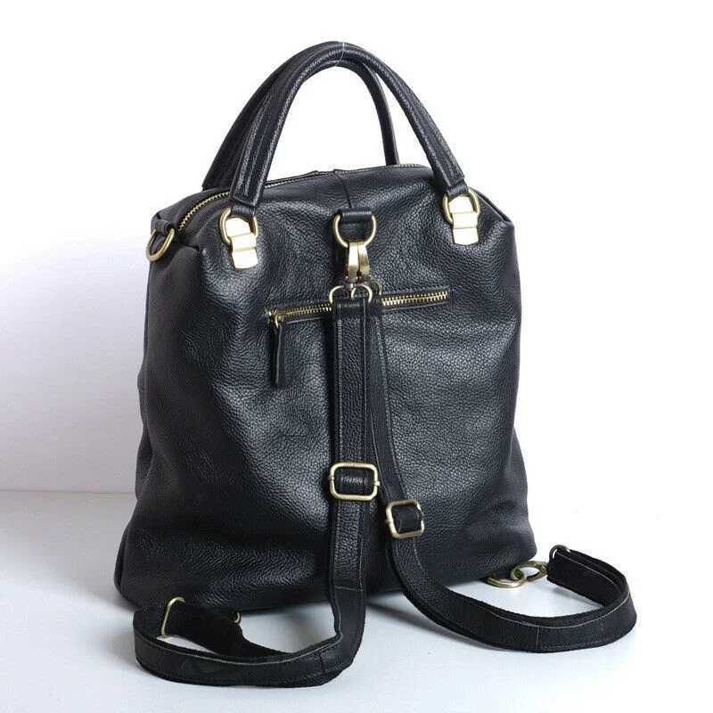 New Designer Cowhide Genuine Leather Women Backpack Womens Shoulder Bag Black Leather Handbags Travel Bag Z250512