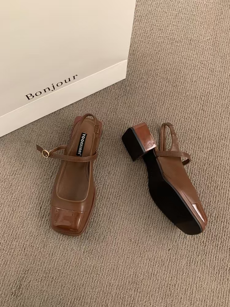 Mary Jane Women Pumps Elegant er Chunky Heel Square Toe Office Dress Shoes Party Loafers Woman atos De Mujer 240904