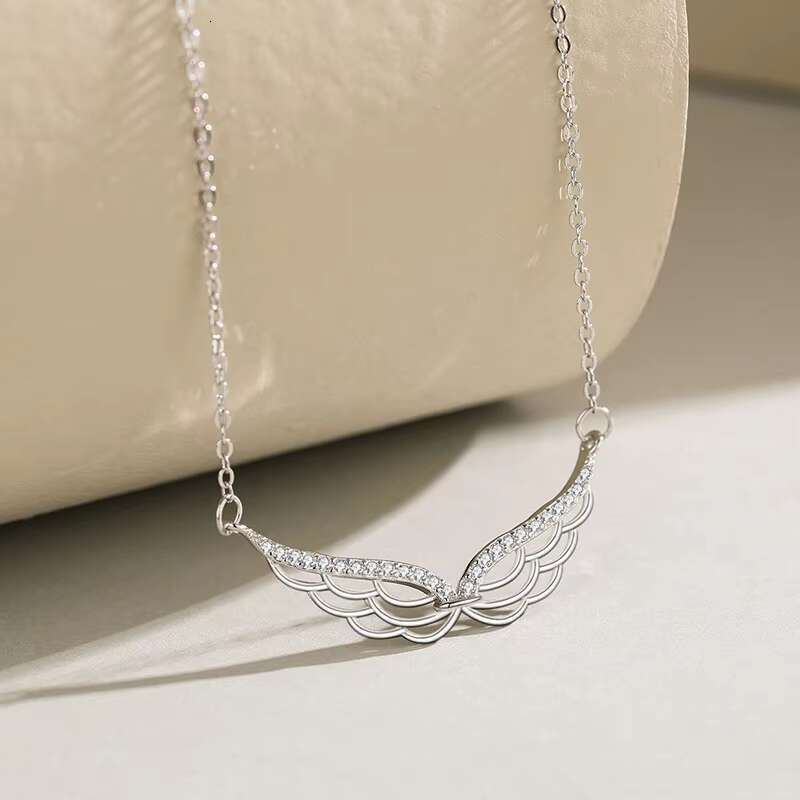Women's boutique jewelry sier classic elegant angel wings wedding engagement fashion necklace