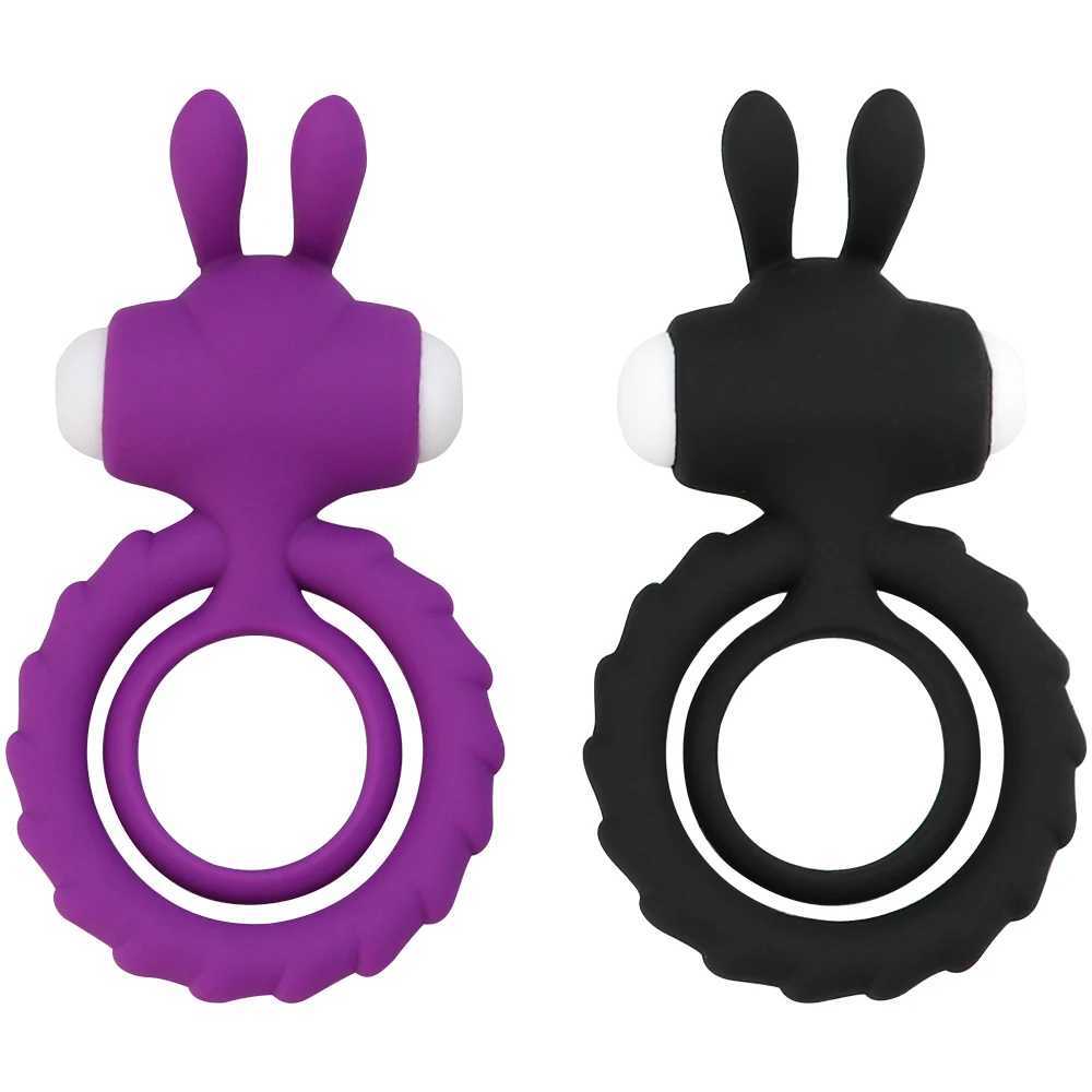 Soft Silicone Dual Vibrating Cock Ring Dick Penis Ring Cockring Adult Sex Toys for Men for Couples Enhancing Harder Erection W250512