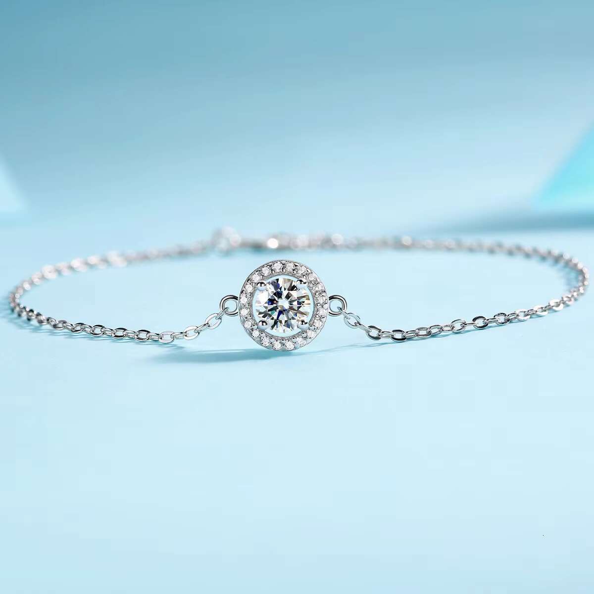 0.5 Ct High Quality Silver 925 Sterling Adjustable Bracelet Fine Jewelry Moissanite Women Bracelet Gifts 18k Gold Plated