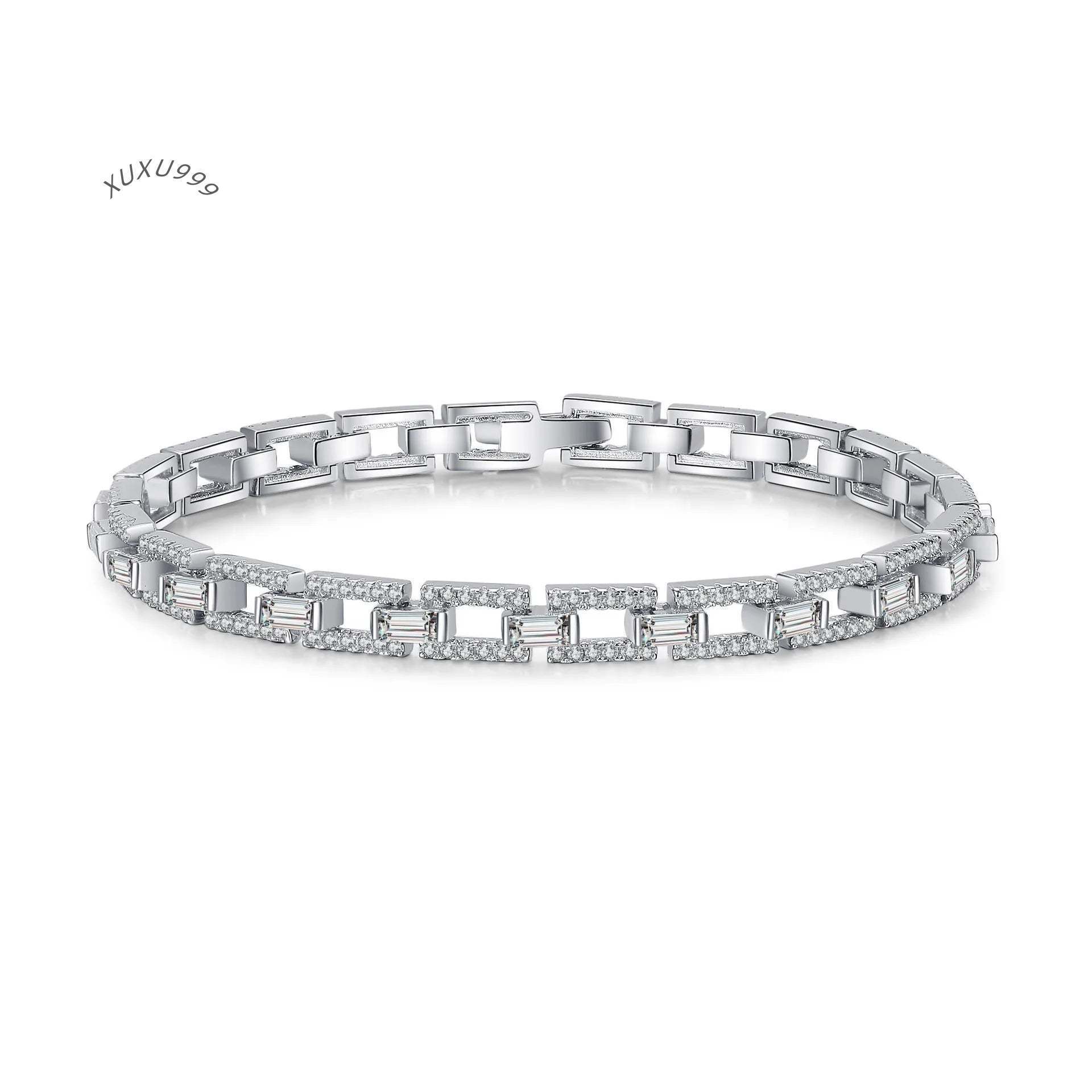 Luxury Fully Moissanite Stones Bracelet for Women Elegant Moissanite Bangle