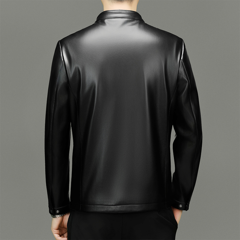 Waterproof Mens Leather Jacket for Business & Casual Wear 8567