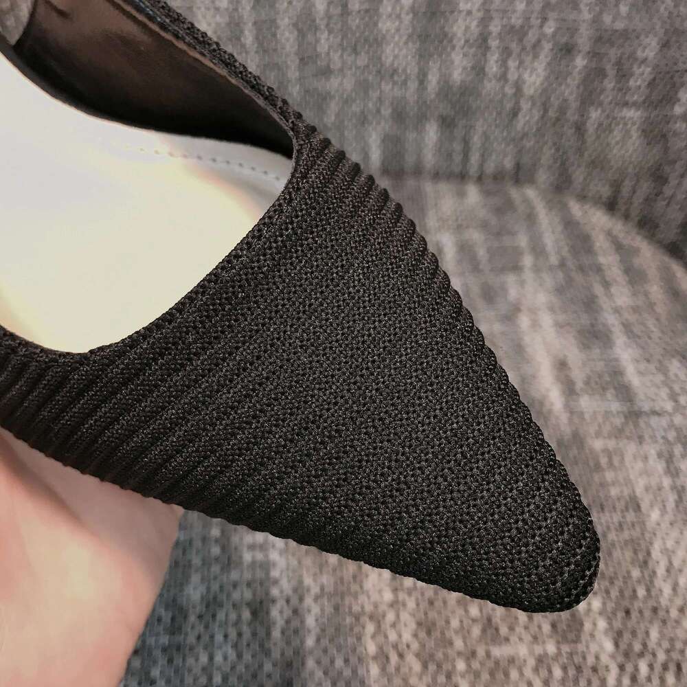 Bow-knot Pointed Toe Sandals Solid Female Pumps Slingback Spring Kitten Heels Women Shoes Outdooor Zapatos Mujer
