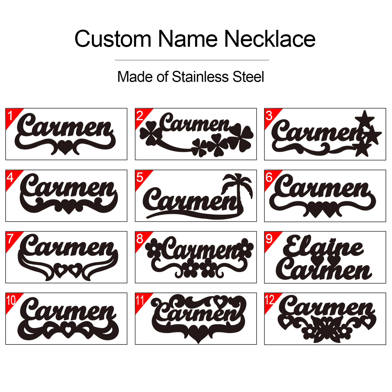 Dreamtimes Custom Gold and Silver Bling Double layered Name Necklace Personalized Name Sand Blasting Stainless Steel Jewelry 250512