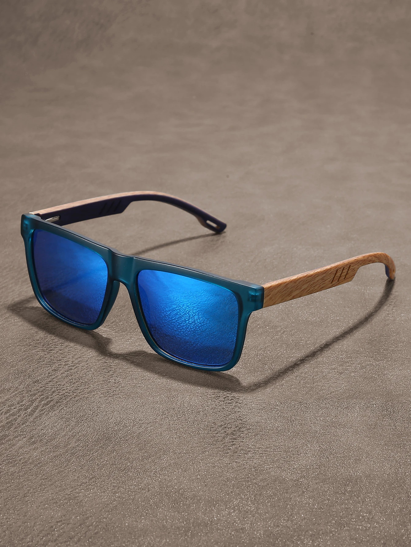 1pc Retro Walnut UltraLight Square Polarized Exquisite Fashion Sun Glasses For Men Women Outdoor Driving Beach Travel Eyewear 250512