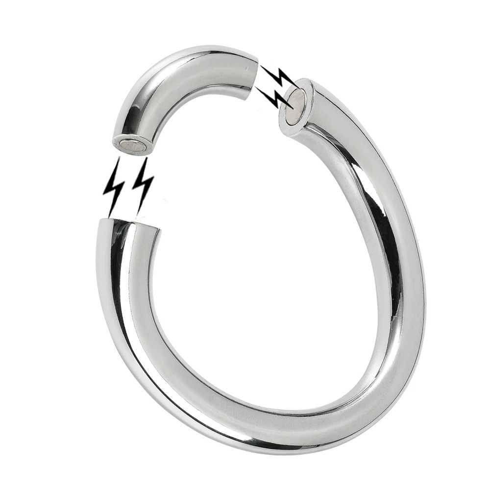 Magnetic bondage lock cock Ring Heavy male metal Ball Scrotum Stretcher Delay ejaculation BDSM Sex Toy men W250512