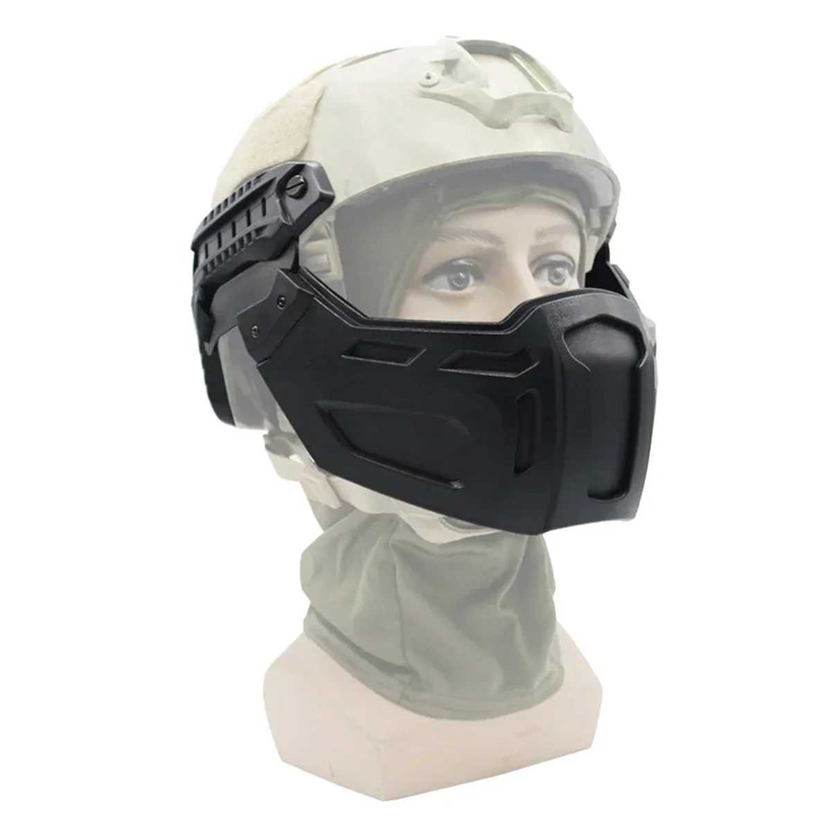 Tactical FAST Helmet Half Face Mask With New Flip Goggles Hunting Airsoft CS Game Paintball Mask Helmet Accessories GearW250512