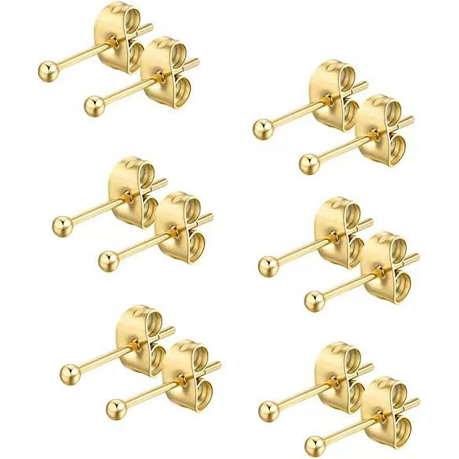 12pcs 2mm-3mm Tiny Butterfly Buckle Stud Earrings 316L Stainless Steel Hypoallergenic Universal Ear Bone Studs Piercing Jewelry 250512