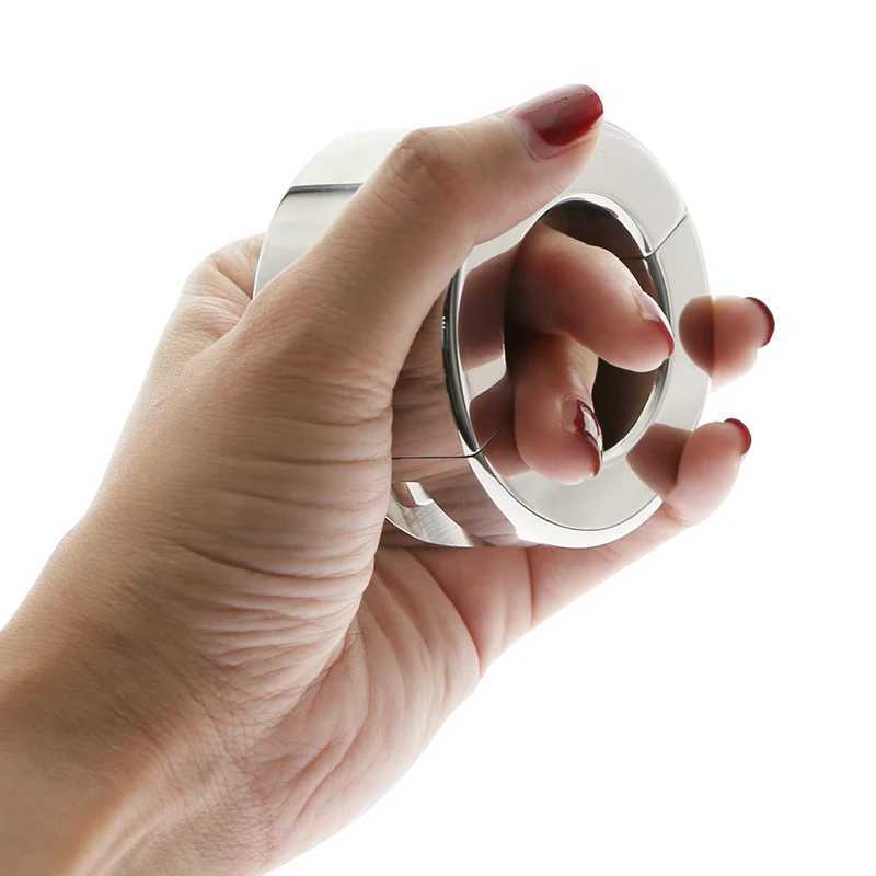 Stainless Steel Testicle Ball Stretcher Heavy Duty Weight Scrotum Cock Ring Metal Locking Pendant Weight for CBT Male Sex Toy W250512