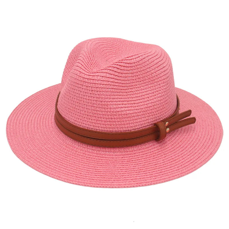 Summer Straw Sun Hat Panama Hats Grass Knitted Gift Breathable Leisure Jazz European American Style Beach Caps 250512