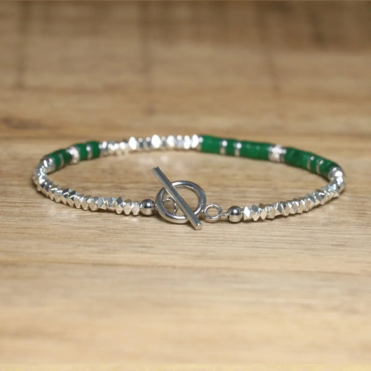 1 Pc Minimalist OT Clasp Stainless Steel Bracelet Natural Stone Handmade Production Picasso Hematite Women Jewelry 250512