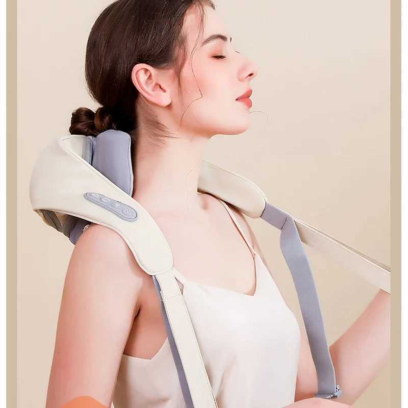 Shiatsu Neck And Shoulder Massager Shawl Kneading Spine Back Muscle Relaxer for Car Home Use Trapezius Neck and Shoulder MassageW250512