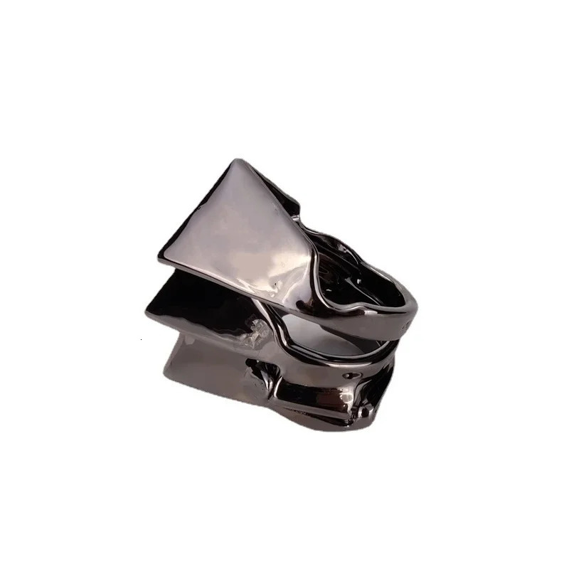 Star Boutique Jewelry Store Pure Silver Three Section Armor Ring Punk Mens and Womens Jewelry 250509
