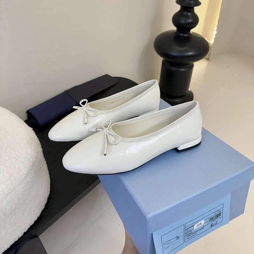 New Women Genuine Leather Ballet Flats Butterfly Knot Low Heels Solid Colors Round-Toes Designer Shoes Zapatillas De Mujer