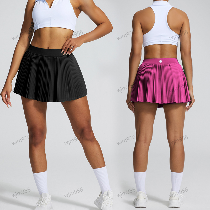 Yoga pleated sports short skirt gym clothing women leisure outdoor tennis dress fitness tennis skirt anti glare yoga short skirt athletic wear dance studio pants