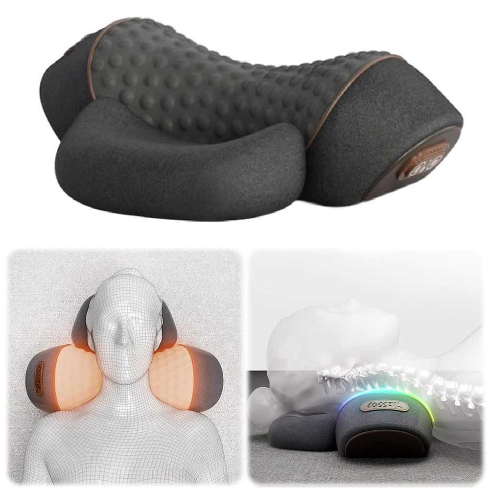 Hot Compress Cervical Pillow Rechargeable Electric Heating Neck Pillow Memory Foam Pillow for Neck Traction Relax Sleep AidW250512