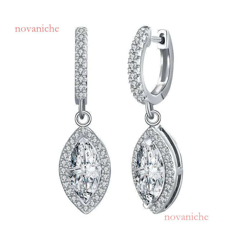 charm designer for women sterling sier pass dia tester VVS1 D color moissanite earrings plated PT950 gold jewelry valentines day gift