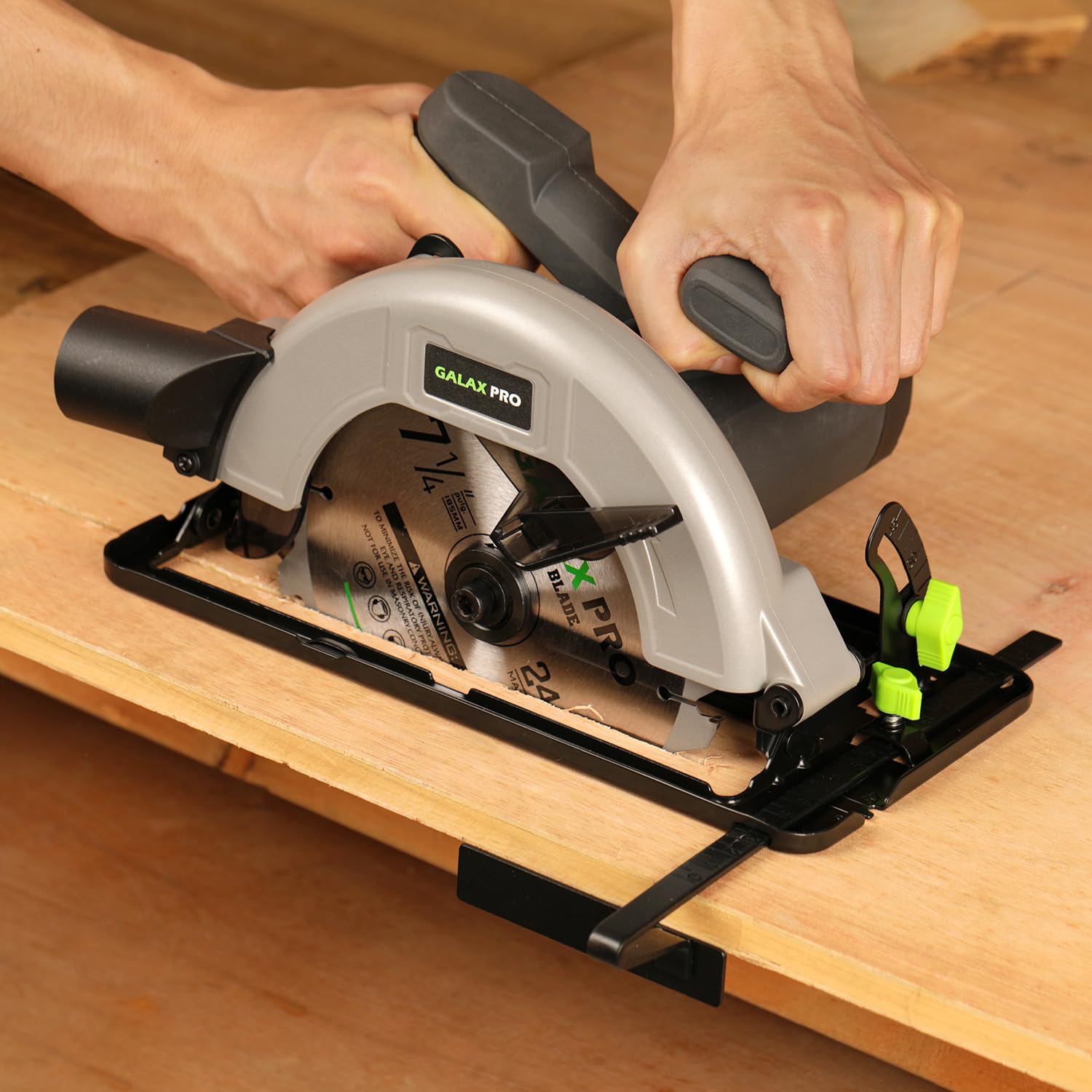 GALAX PRO 1400W Circular Saws, Max 6000 RPM Pure Copper Motor Electric Saws, Adjustable Cutting Depth and Angle: 62mm(90 °)-48mm(45 °) Dust Collection