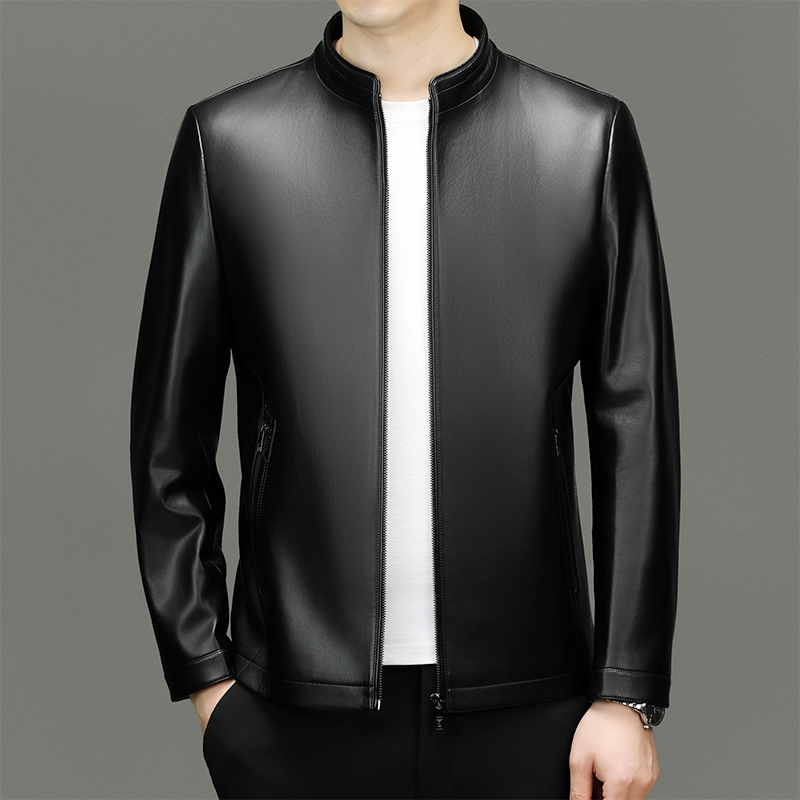 Waterproof Mens Leather Jacket for Business & Casual Wear 8567