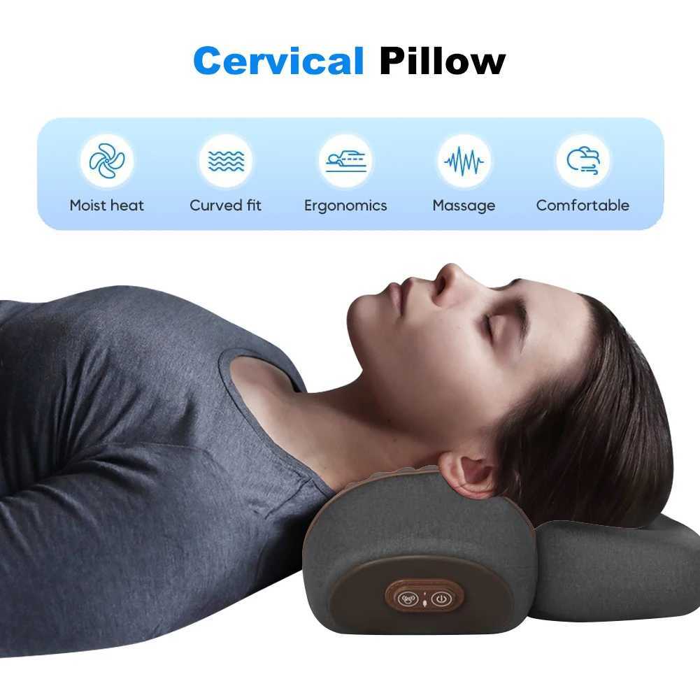 Hot Compress Cervical Pillow Slow Rebound Spine Support Massager Breathable Memory Foam Pillow for Neck Traction Relax Sleep AidW250512