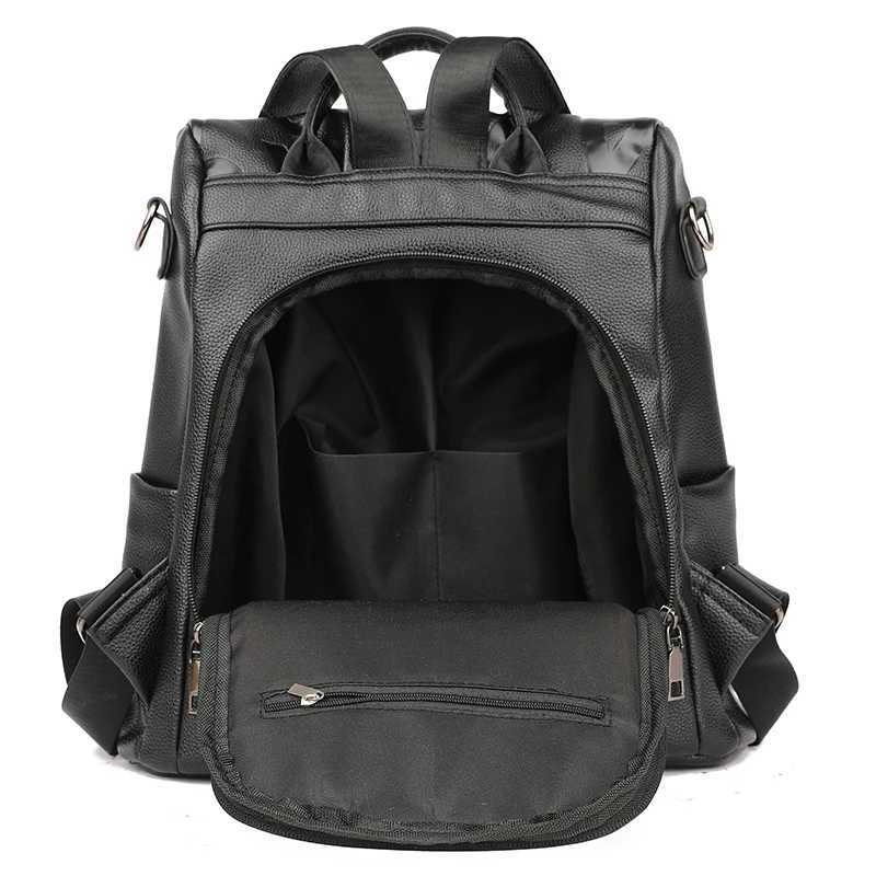 2022 New Women Backpack High Quality Soft Leather Backpack School Bags For s Large Capacity Anti-theft Travel Backpack Bag Z250512