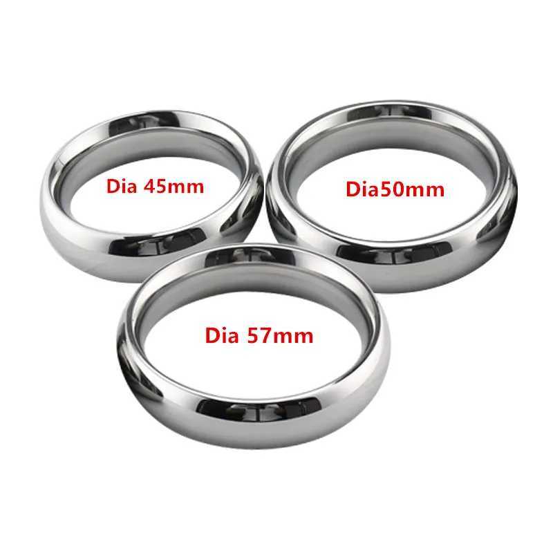 Metal large size Dia 57mm Heavy Duty male Ball Scrotum Stretcher penis lock bondage cock Ring Delay ejaculation BDSM Sex Toy men W250512