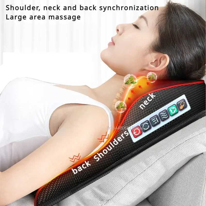 Car Home Massage Cushion Pillow Neck Lumbar Back Multi-function Whole Body Electric Shoulder Cervical Spine MassageW250512
