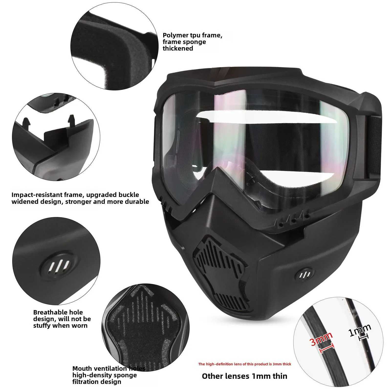 Tactical Mask Outdoor Riding Cross-Country Skiing Goggles Mask Lens 3mm Outdoor CS Protective GearW250512
