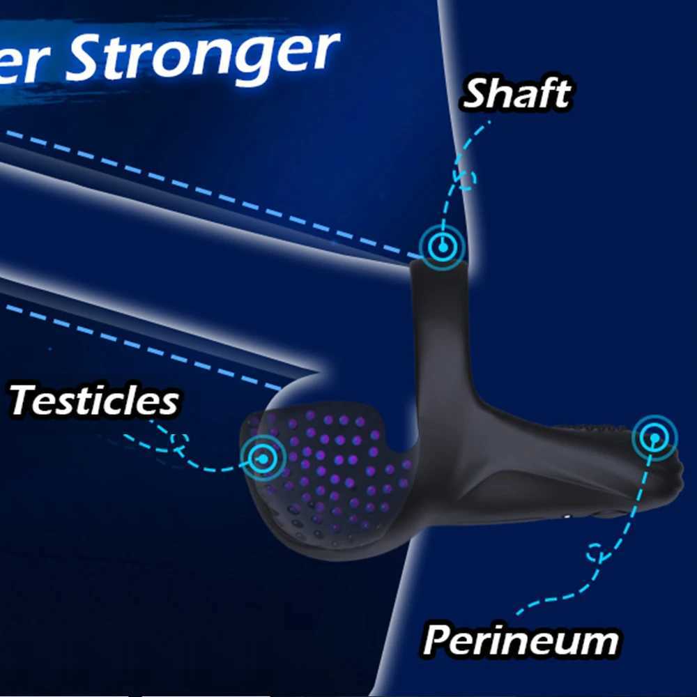 2024 New Male Testicle Massager Vibrator Cock Ring Scrotum Perineum Stimulator Sex Toys for Men Couples Adult Goods 18 W250512