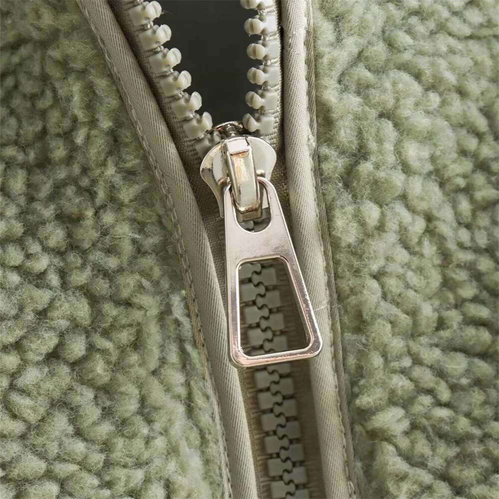 autumn new women's clothing style fashionable and versatile French casual hooded cardigan loose lamb wool jacket