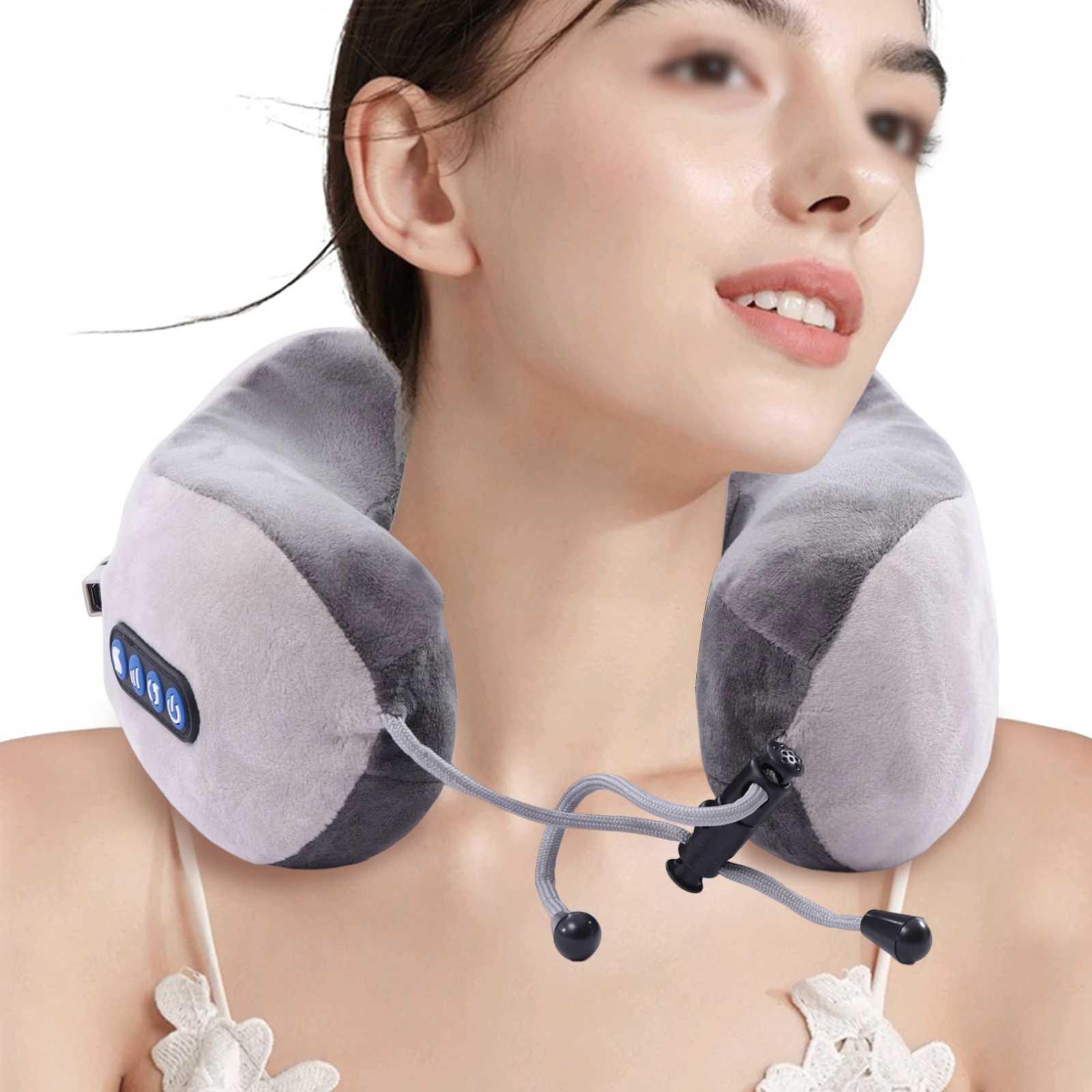 12 Heads 3 Gears Vibrating Neck Pillow Vibrating Neck Pillow Massage for Traveling 5V 7W USB Neck Massager PillowW250512