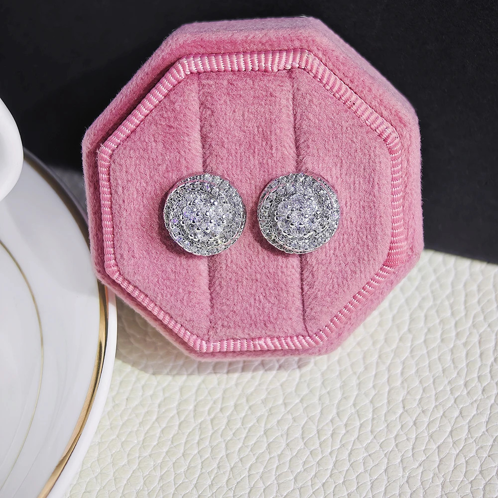 Fancy Cubic Zirconia Stud Earrings Women Delicate Fashion Versatile Ear Jewelry Wedding Party Accessories E8082 250512