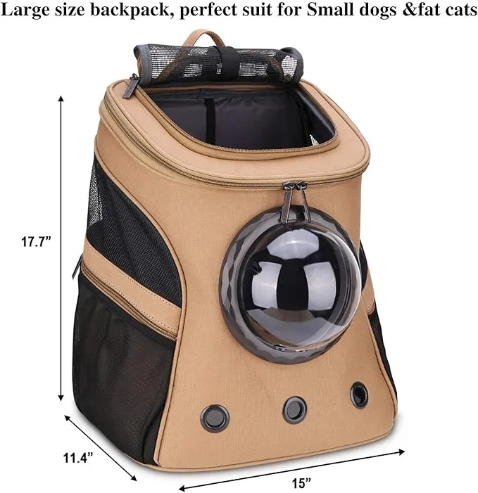 Large pets carry backpacks, bubble backpacks carry fat cats and puppies, and airlines approve easy travel 01