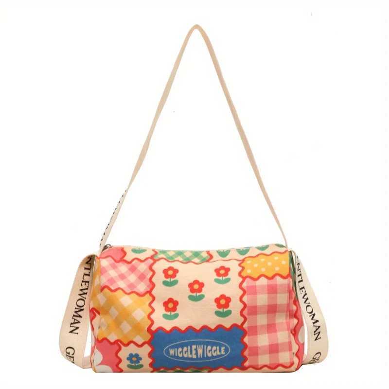Chic Animal Print Canvas Crossbody Bag with Adjustable Strap - Casual Everyday Shoulder Purse for Women Z250512