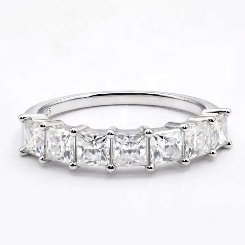 Explosive Models Fashion Design Jewelry S925 Silver Princess Cut Moissanite Diamond Ring for Women Jewelry Gift