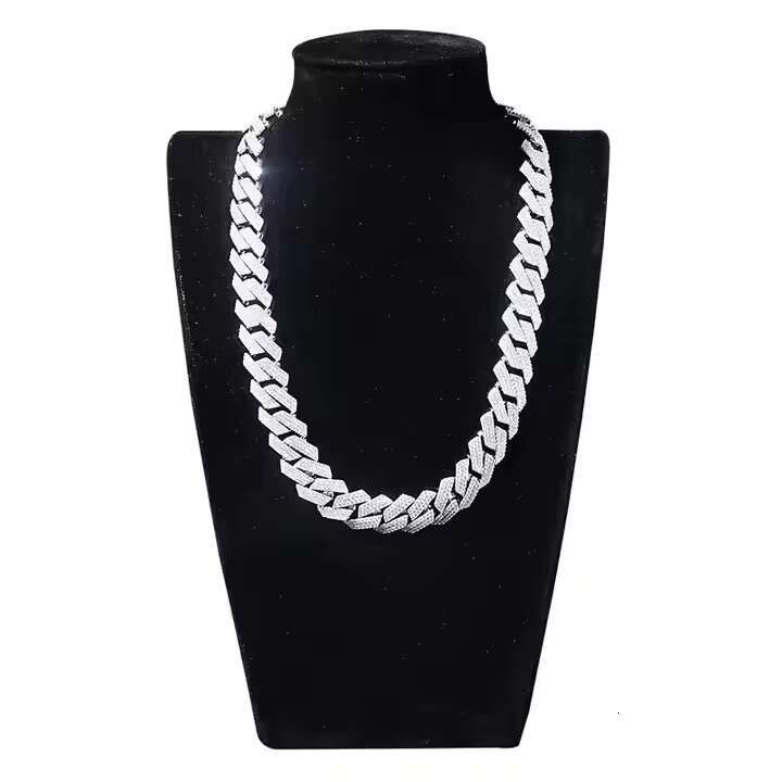 SICGEM INT Hip Hop Men's Cuban Chain 15mm Moissanite Jewelry Dia S Sliver 14K Karat Gold Necklace
