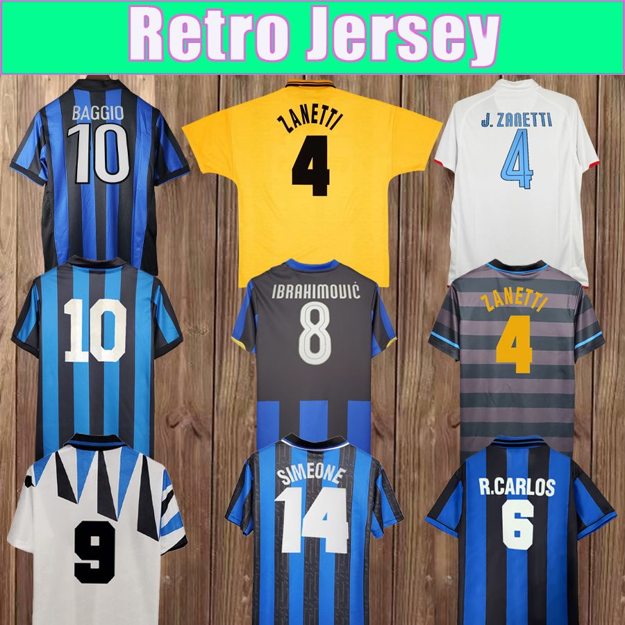 1997 1998 ADRIANO DALMAT Mens Retro Soccer Jerseys MATERAZZI VIERI J.ZANETTI SNEIJDER SNEIJDER MILITO Home Away 3rd Football Vintage Adult Uniforms