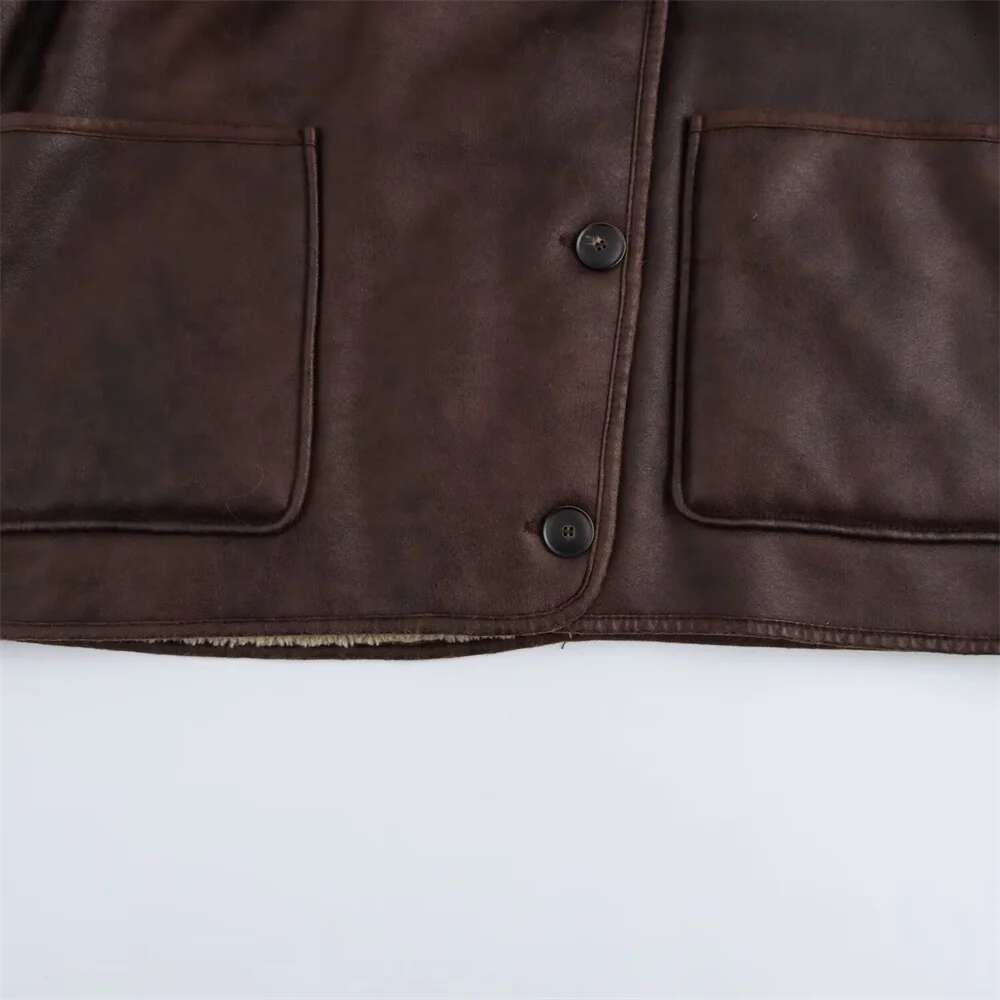 UNIZERA 2024 Autumn/Winter New Product Fashion Casual Women's Wear Double Sided Collar Long Sleeved Jacket Coat-250512