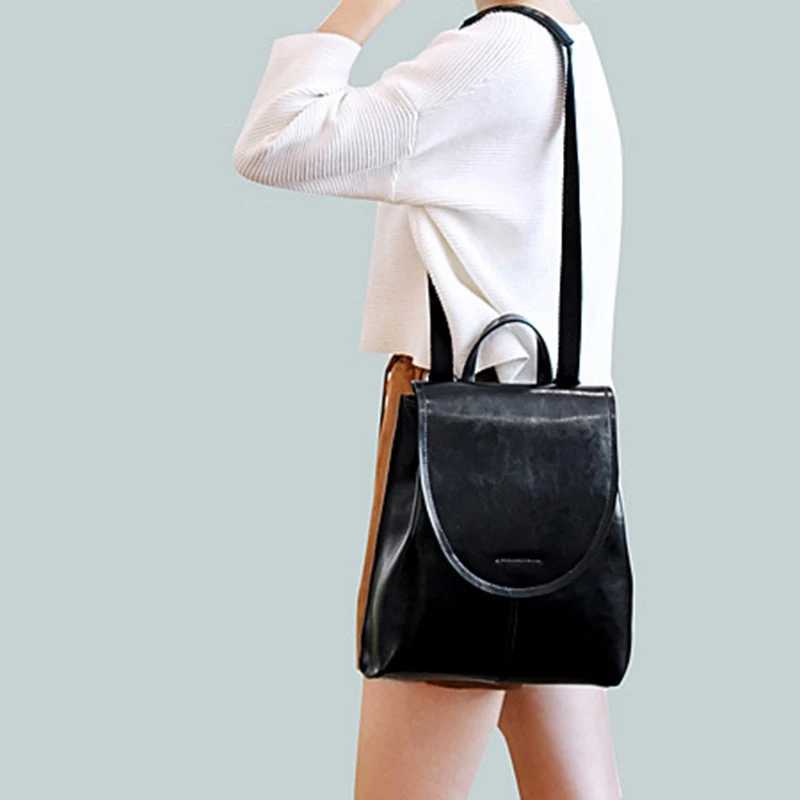 Women Backpack Cross Body Shoulder Messenger Bags Rucksack Genuine Leather Fashion Lady Laptop Book Bag Daypack Female Backpacks Z250512
