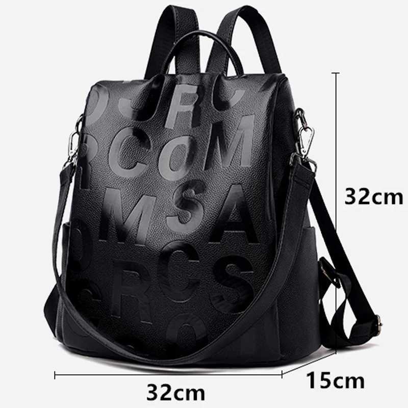 2022 New Women Backpack High Quality Soft Leather Backpack School Bags For s Large Capacity Anti-theft Travel Backpack Bag Z250512