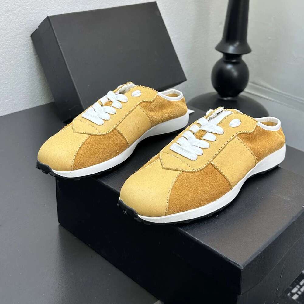 Women Size35-41 Genuine Leather Sneakers Natural Cow Suede Slippers Sports Mules Flats Designer Shoes Zapatillas De Mujer