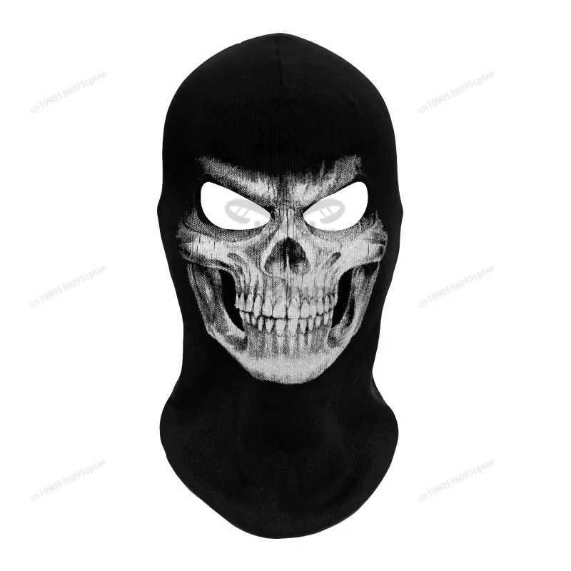 Motorcycle Balaclava Skull Print Full Face Mask Windproof Skiing Head Neck Warmer Cycling Biker Hood Men Helmet LinerW250512